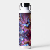 Moderne Paarse vlinder Waterfles (Voorkant)