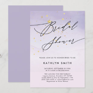 Moderne Paarse Waterverf Calligrafie Vrijgezellenf Kaart