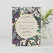 Moderne paarse waterverf met bloemen kaart (Staand voorkant)