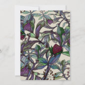 Moderne paarse waterverf met bloemen kaart (Achterkant)