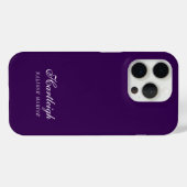 Moderne Paarse Witte Monogram Naam Case-Mate iPhone Case (Achterkant (horizontaal))