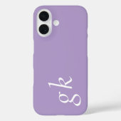 Moderne Paarse Witte Monogram Naam Case-Mate iPhone Case (Achterkant)