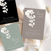 Moderne Paarse Witte Orchidee Bloemige Bruiloft Kaart