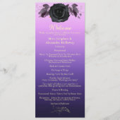 Moderne Paarse Zwarte Roos Goth Foto Bruiloft Programma (Voorkant)