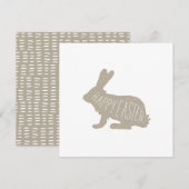Moderne paasbunny Kaart - neutraal | Vrolijk Pasen (Voorkant / Achterkant)