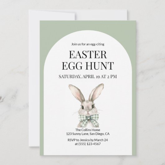 Moderne Paaseierjacht Schattige konijnenkonijn vol Kaart (Voorkant)