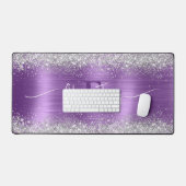 Moderne paillettes argentées fausses feuille de po (Clavier et souris)