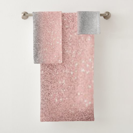 Moderne paillettes ombrées argent rose doré (En situation)