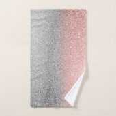 Moderne paillettes ombrées argent rose doré (Serviette à main)