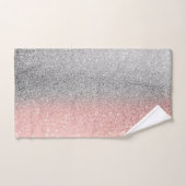 Moderne paillettes ombrées argent rose doré (Serviette à main)