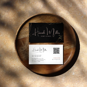 Moderne Palm Elegante Minimalistische QR-code Visitekaartje