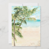 Moderne Palm Tree Lights Tropische strand bruiloft Kaart (Achterkant)