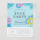 Moderne palmbladeren en ananassool uitnodiging briefkaart (Voorkant)