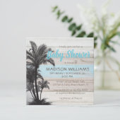 Moderne palmboom Tropisch strand Chic-Baby shower Kaart (Staand voorkant)