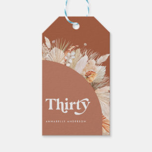 Moderne pampas terracotta, 30ste verjaardag cadeaulabel