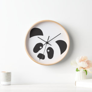 Moderne Panda-wandklok, 10-inch ronde