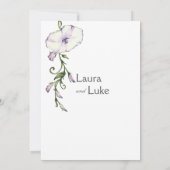 Moderne Pansy bruiloft uitnodiging (Achterkant)