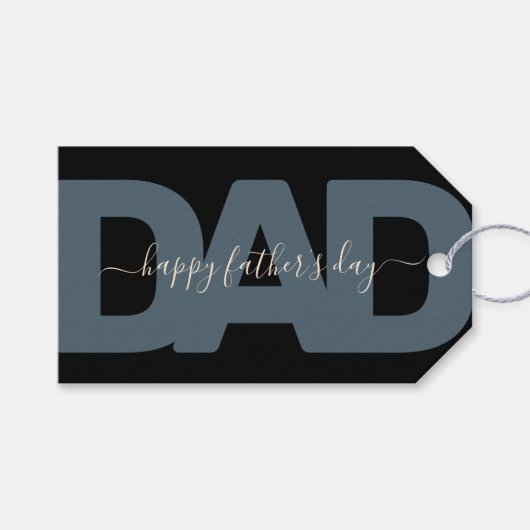 Moderne "Pap" Vaderdag Cadeaulabel (Voorkant (Horizontaal))