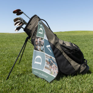Moderne 'PAPA' 3 Foto Cadeau Golfhanddoek