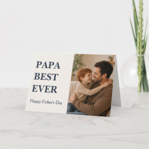 Moderne PAPA BEST EVER Fotokaart - Vaderdag Kaart