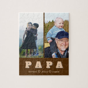 Moderne Papa-puzzel met foto's van kleinkinderen Legpuzzel