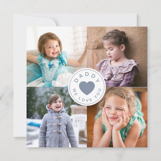 Moderne papa we houden van jou fotocollage (Voorkant)