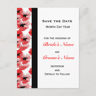 Moderne papaver sla de datum op save the date