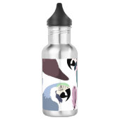 Moderne Papegaaien Tropisch Patroon Waterfles (Links)