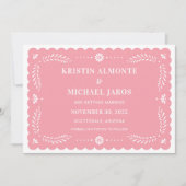 Moderne Papel Picado bewaar de datum Kaart (Voorkant)