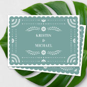 Moderne Papel Picado bewaar de datum Kaart