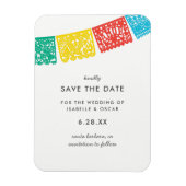 Moderne Papel Picado bruiloft Bewaar de datum Magneet (Verticaal)
