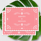 Moderne Papel Picado Mexicaanse bruiloft uitnodigi Kaart