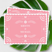 Moderne Papel Picado Mexicaanse bruiloft uitnodigi Kaart