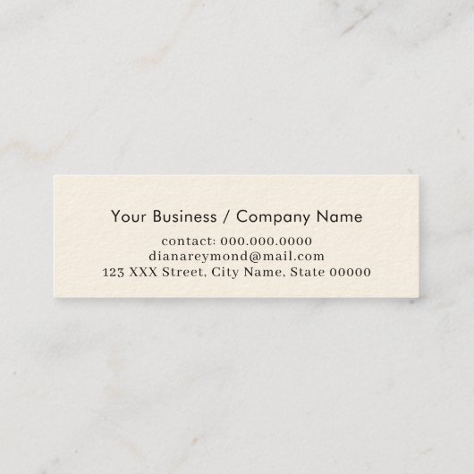 Moderne Parallel Faux Gold Stripes Crème Wit Mini Visitekaartje (Achterkant)