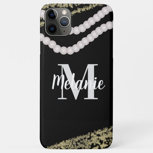 Moderne parels en Glitter-naam Case-Mate iPhone Case (Achterkant)