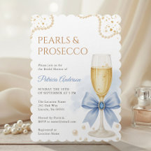 Moderne Parels & Prosecco Bruiloftsfeest Uitnodigi