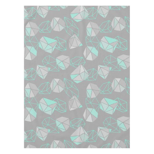 Moderne Pareltjes Pattern Grey & Aqua Tafelkleed (Voorkant)