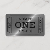 Moderne Partytoegangsticket - Zilver Informatiekaartje (Achterkant)