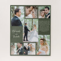 Moderne Pas getrouwd Photo Collage Names Monogram 