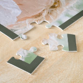 Moderne Pas getrouwd Photo Collage Names Monogram  Legpuzzel (Zijkant)