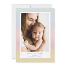Moderne Pasen Familie Fotokaart | Zachte Pastels