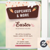Moderne Pasen vakantie openingstijden op maat Raamsticker (Huis)
