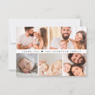 Moderne pasgeboren foto's baby dank u aangepaste n aankondiging