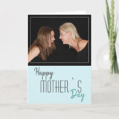 Moderne pasta Mint Happy Moederdag Fotokaart Feestdagen Kaart (Voorkant)
