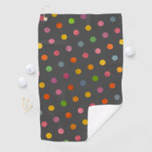 Moderne pasta poka Dots Charcoal Gray Monogrammed Golfhanddoek (Insitu)