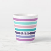 Moderne pasta Striped Christelijk BLESSED Latte Mok (Voorkant)