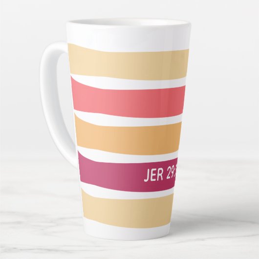 Moderne pasta Striped Christelijk JEREMIAH 29:11 Latte Mok (Linkerhoek)