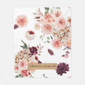 Moderne pastbloemen en gepersonaliseerde Kraft-cad Fleece Deken (Voorkant)