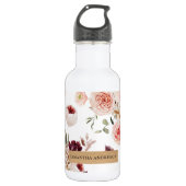 Moderne pastbloemen en gepersonaliseerde Kraft-cad Waterfles (Voorkant)