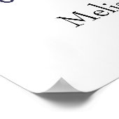 Moderne pasteelblauwe Rozen bruiloft Poster (Hoek)